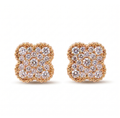 ARETES DE TREBOL CON ZIRCONIAS 18K