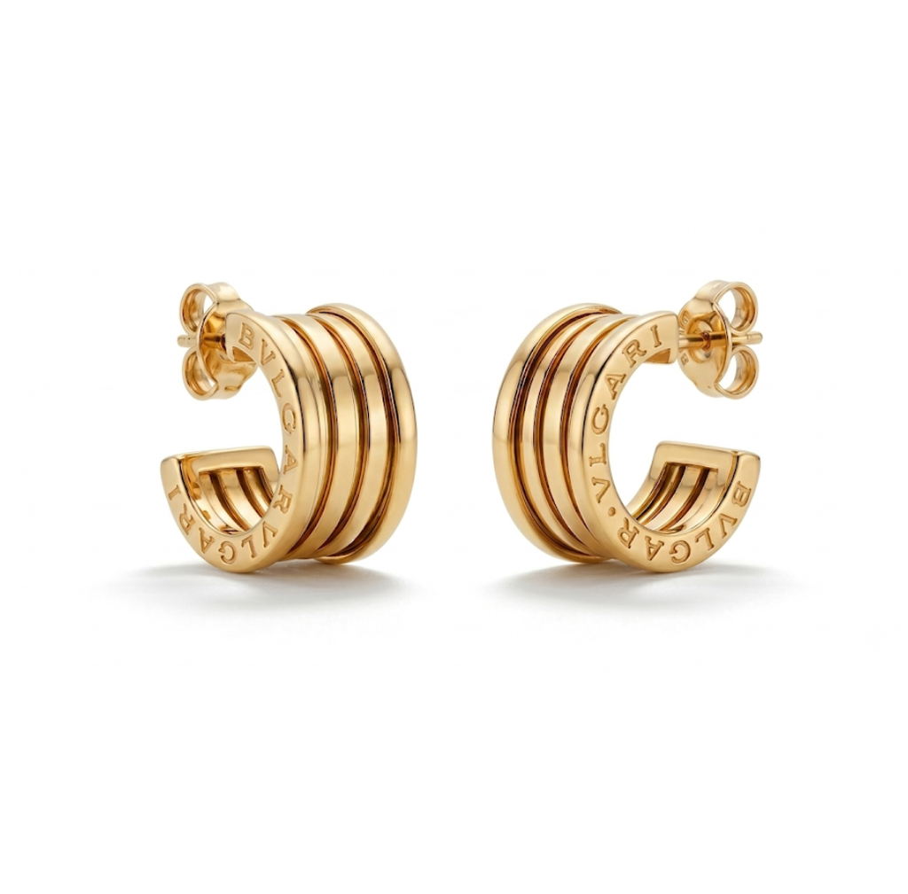 ARETES BVLG BAÑO DE ORO 18K