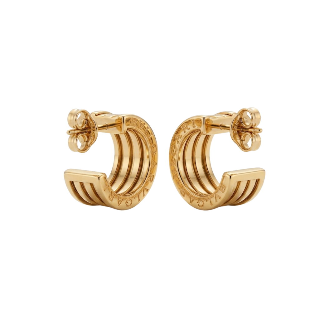 ARETES BVLG BAÑO DE ORO 18K