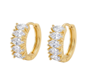 ARETES LV ZIRCONIA OVALADA BAÑO DE ORO 18K