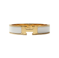 BRAZALETE H BLANCO BAÑO DE ORO 18K