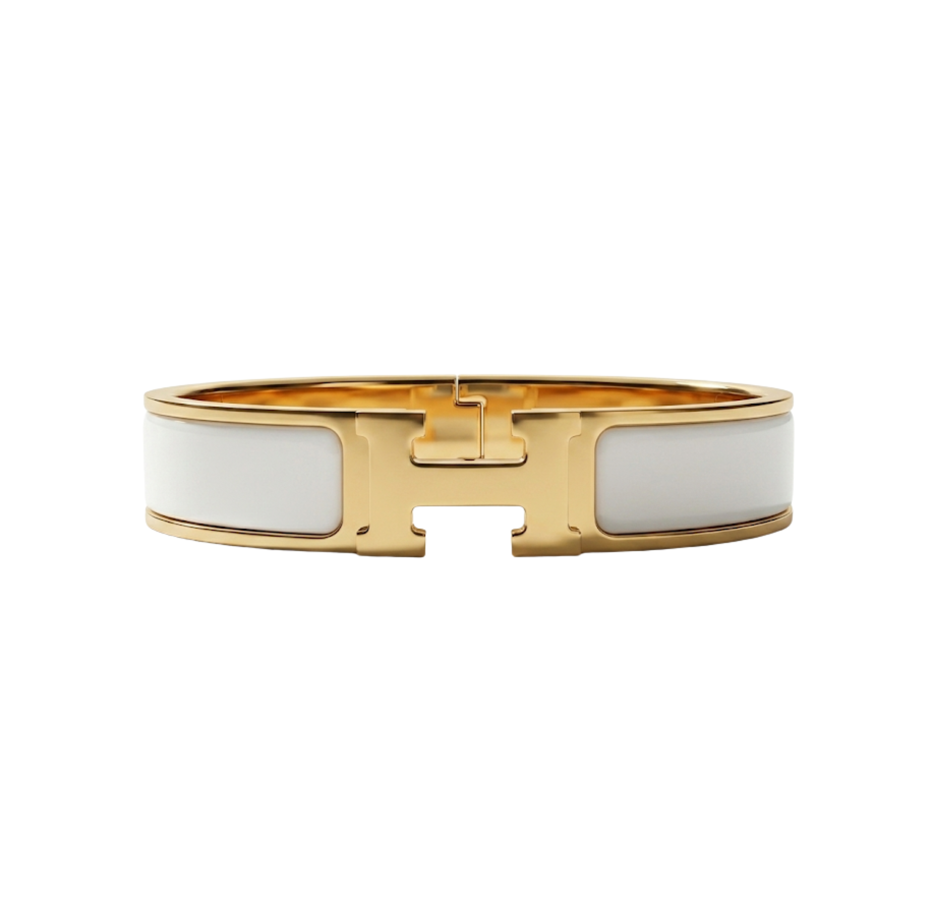 BRAZALETE H BLANCO BAÑO DE ORO 18K