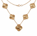 COLLAR TREBOLES BAÑO DE ORO 18K 50 CM