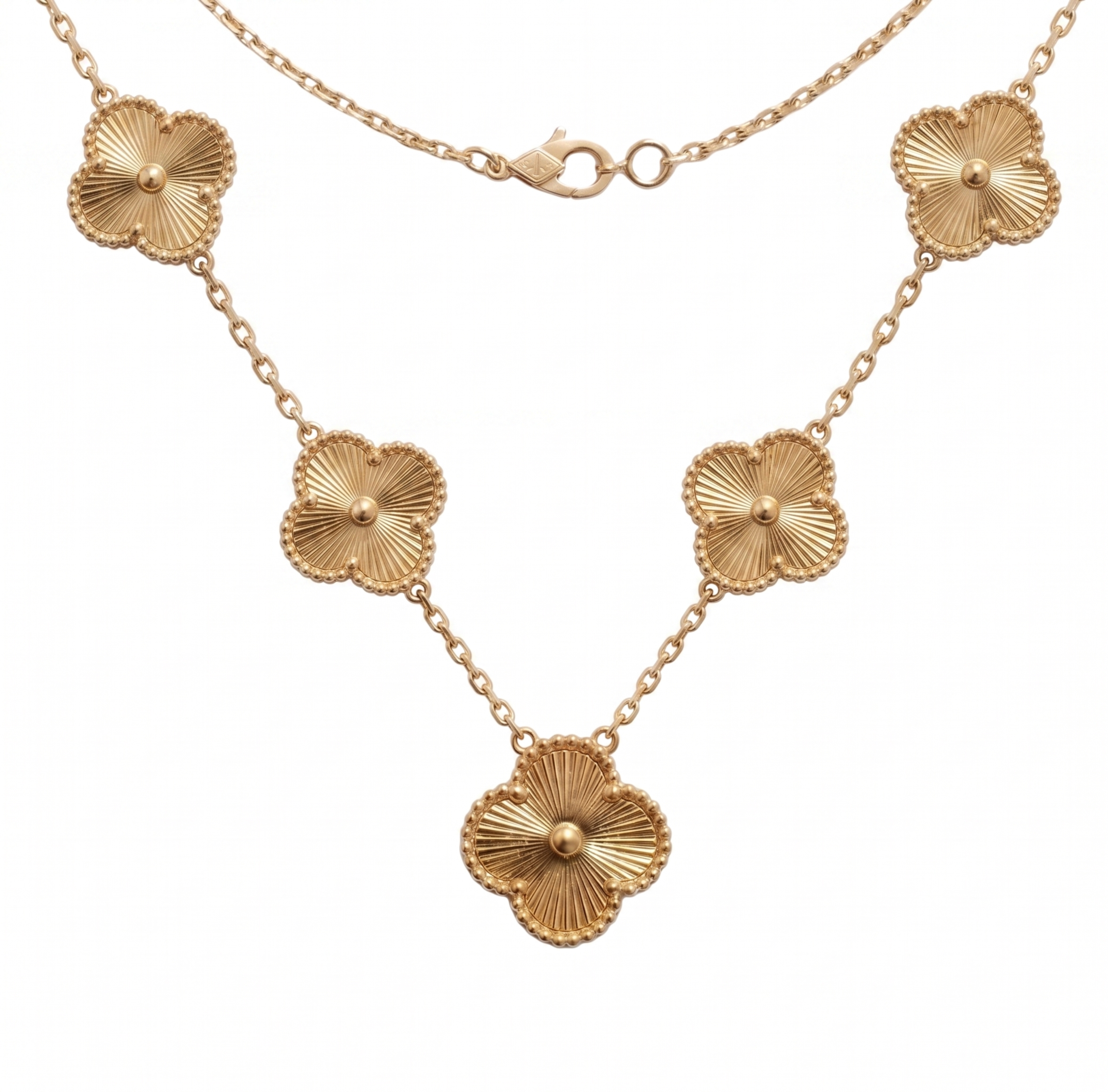 COLLAR TREBOLES BAÑO DE ORO 18K 50 CM