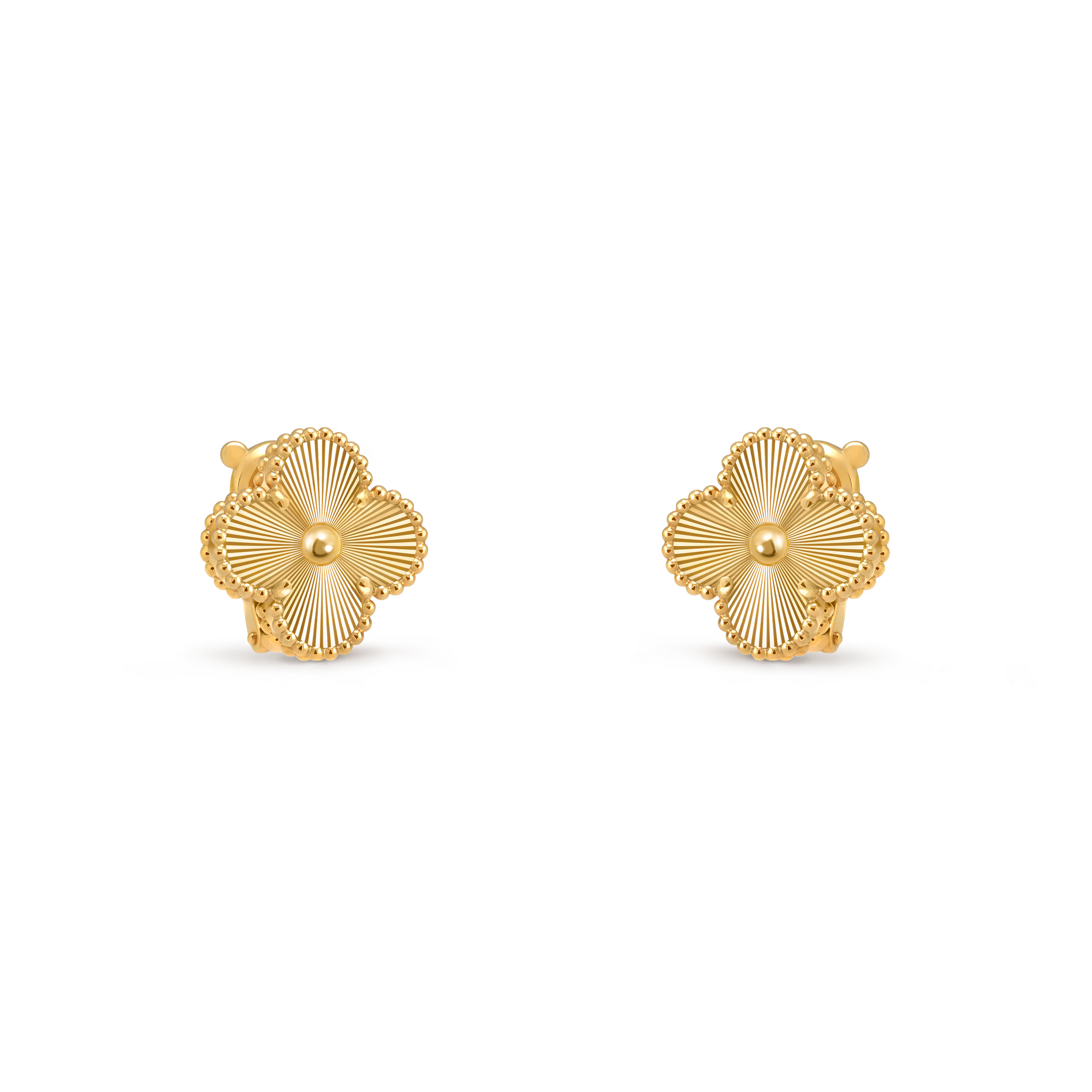 Pendientes Trébol De Cuatro Hojas Con Baño De Oro 18k